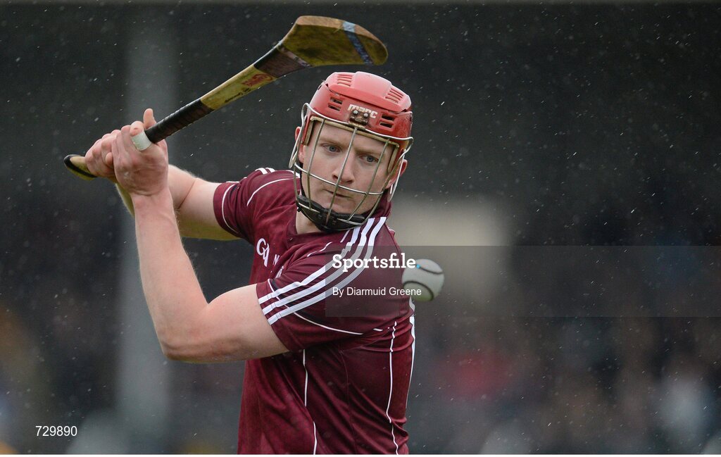 10 March 2013; Joe Canning, Galway, strikes a free. Allianz Hurling League, Division 1A, Clare v Galway, Cusack Park, Ennis, Co. Clare. Picture credit: Diarmuid Greene / SPORTSFILE