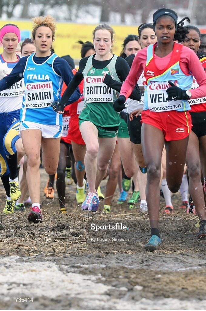 24 March 2013; Ireland's Fionnuala Britton in action during the IAAF World Cross Country Championships 2013. Bydgoszcz, Poland. Picture credit: Lukasz Grochala / SPORTSFILE