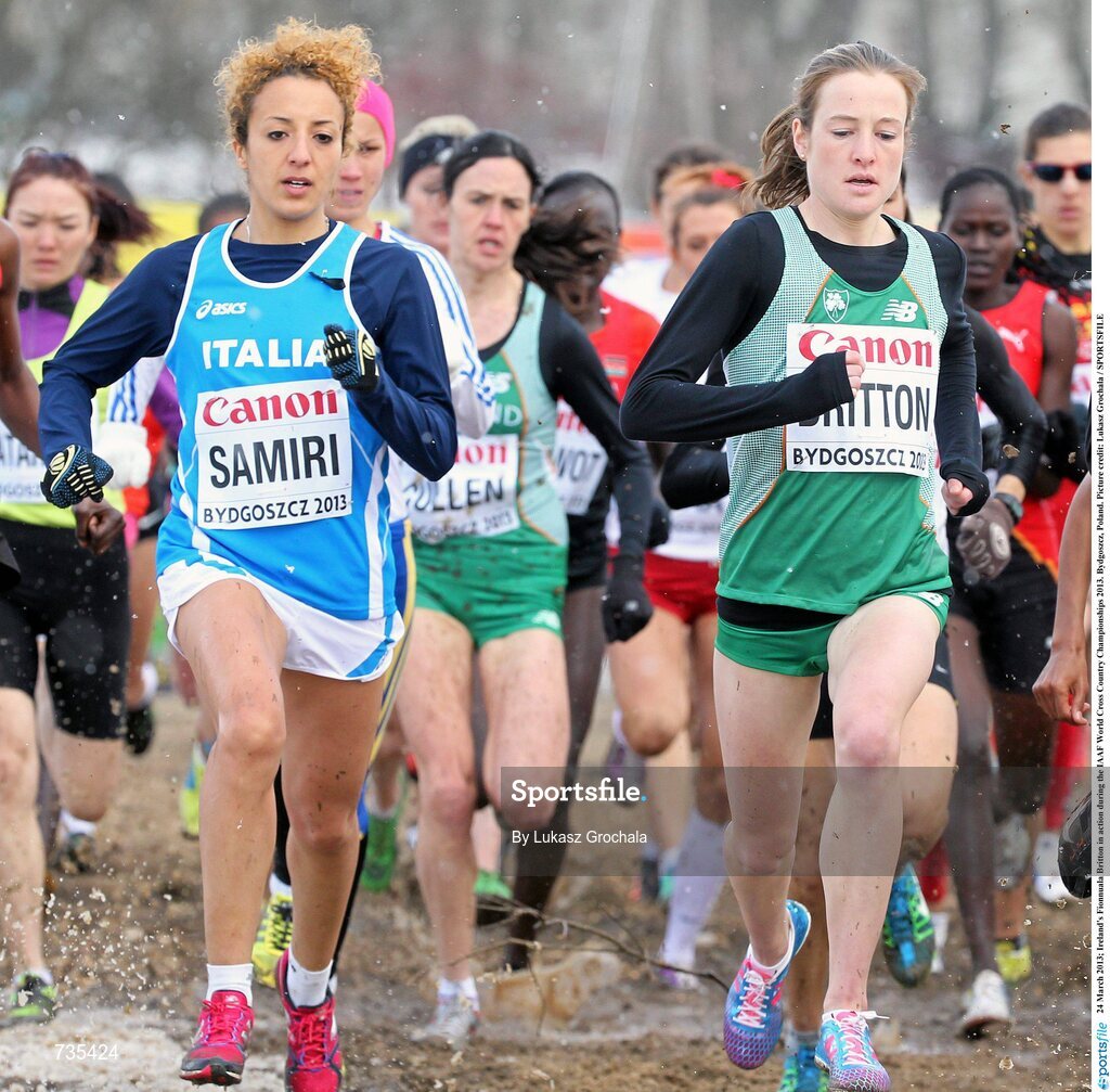 24 March 2013; Ireland's Fionnuala Britton in action during the IAAF World Cross Country Championships 2013. Bydgoszcz, Poland. Picture credit: Lukasz Grochala / SPORTSFILE