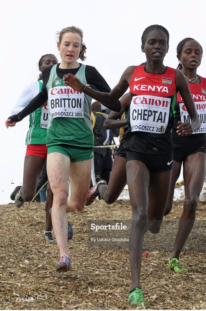 24 March 2013; Ireland's Fionnuala Britton in action during the IAAF World Cross Country Championships 2013. Bydgoszcz, Poland. Picture credit: Lukasz Grochala / SPORTSFILE