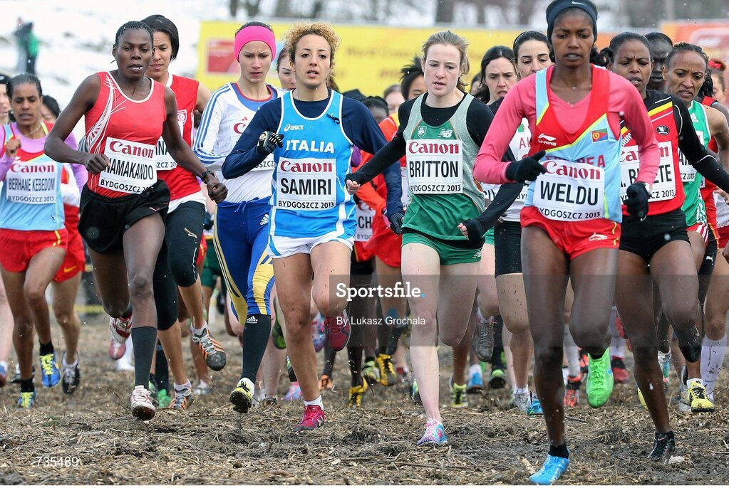 24 March 2013; Ireland's Fionnuala Britton in action during the IAAF World Cross Country Championships 2013. Bydgoszcz, Poland. Picture credit: Lukasz Grochala / SPORTSFILE