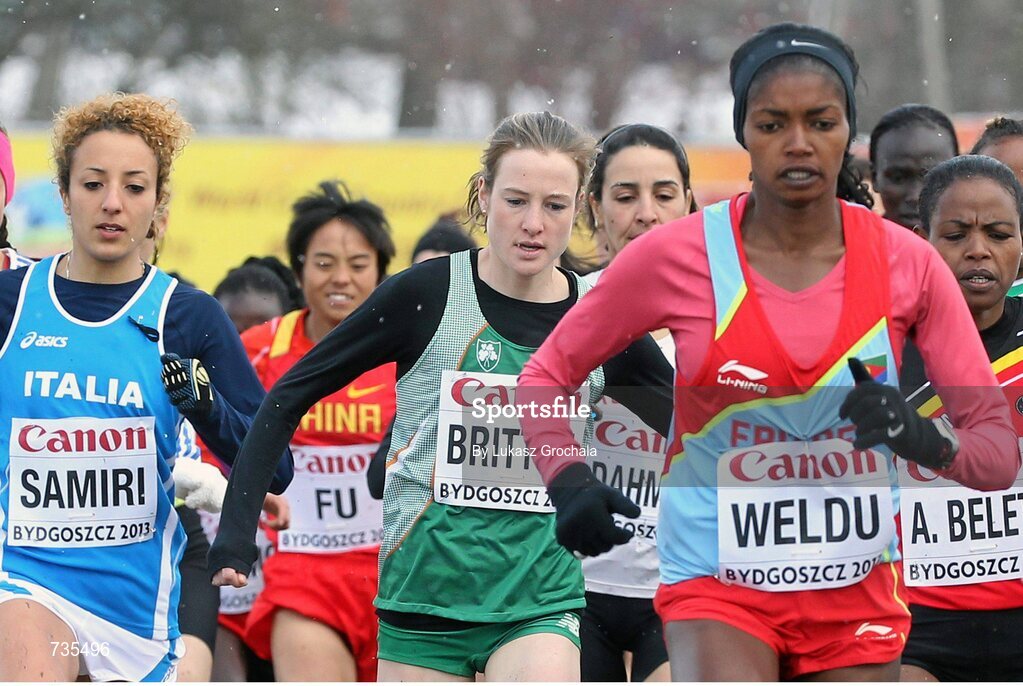 24 March 2013; Ireland's Fionnuala Britton in action during the IAAF World Cross Country Championships 2013. Bydgoszcz, Poland. Picture credit: Lukasz Grochala / SPORTSFILE