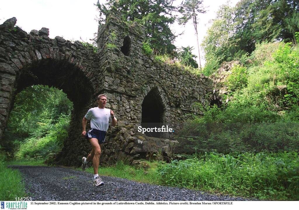 11 September 2002; Eamonn Coghlan pictured in the grounds of Luttrellstown Castle, Dublin. Athletics. Picture credit; Brendan Moran / SPORTSFILE