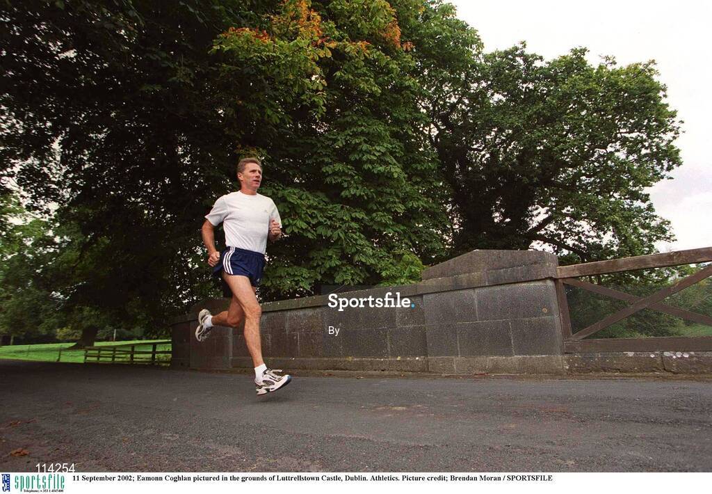 11 September 2002; Eamonn Coghlan pictured in the grounds of Luttrellstown Castle, Dublin. Athletics. Picture credit; Brendan Moran / SPORTSFILE