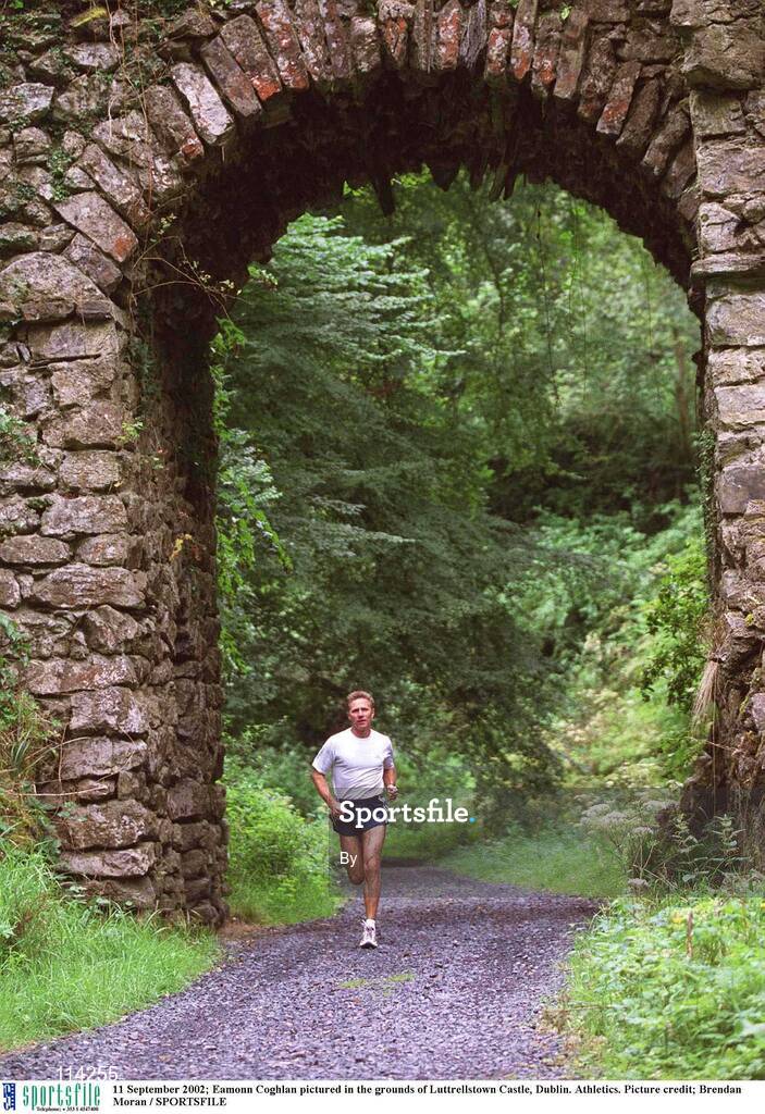 11 September 2002; Eamonn Coghlan pictured in the grounds of Luttrellstown Castle, Dublin. Athletics. Picture credit; Brendan Moran / SPORTSFILE