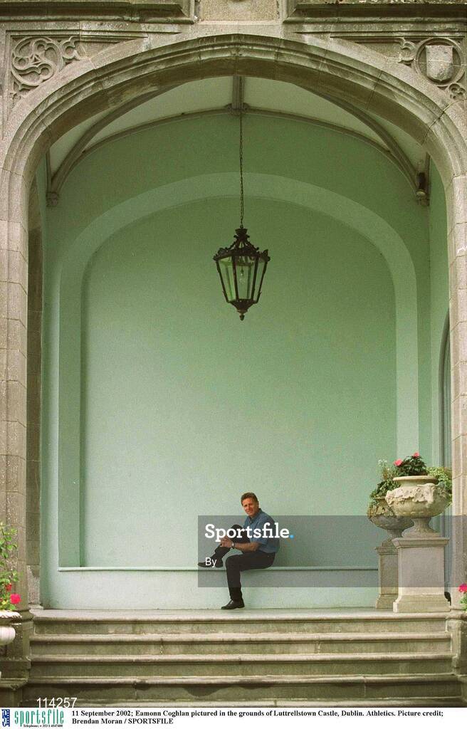 11 September 2002; Eamonn Coghlan pictured in the grounds of Luttrellstown Castle, Dublin. Athletics. Picture credit; Brendan Moran / SPORTSFILE