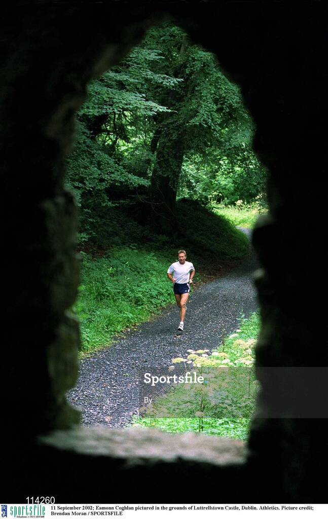 11 September 2002; Eamonn Coghlan pictured in the grounds of Luttrellstown Castle, Dublin. Athletics. Picture credit; Brendan Moran / SPORTSFILE