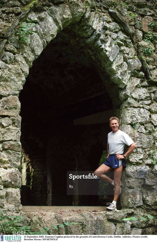 11 September 2002; Eamonn Coghlan pictured in the grounds of Luttrellstown Castle, Dublin. Athletics. Picture credit; Brendan Moran / SPORTSFILE