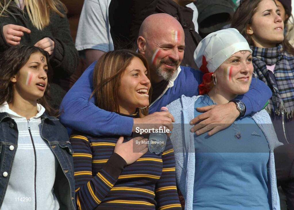 22 February 2003; Italian rugby fans pictured during the game against Ireland. RBS Six Nations Rugby Championship, Italy v Ireland, Stadio Flaminio, Rome, Italy.  Picture credit; Matt Browne / SPORTSFILE *EDI*