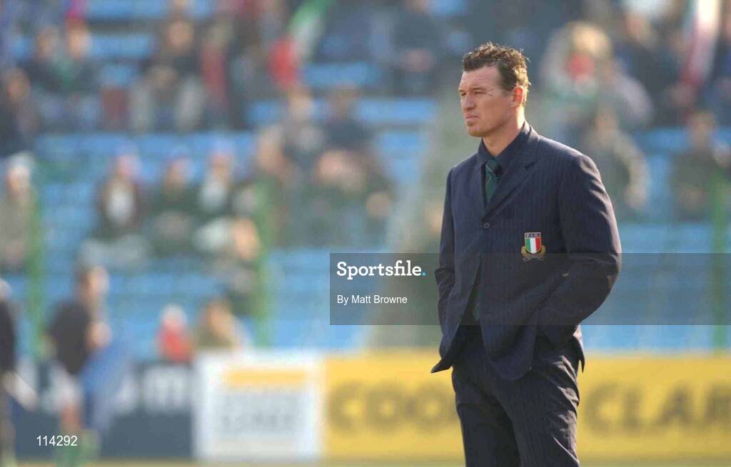 22 February 2003; John Kirwan, Italian head coach, pictured before the game against Ireland. RBS Six Nations Rugby Championship, Italy v Ireland, Stadio Flaminio, Rome, Italy.  Picture credit; Matt Browne / SPORTSFILE *EDI*