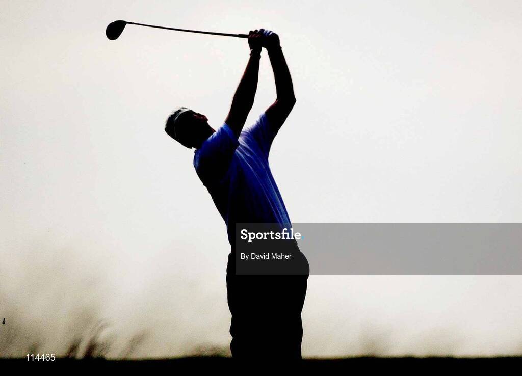 31 May 2003; Ronan Maher, Nenagh, Co. Tipperary, drives off the 11th tee box during the Irish Independent East of Ireland Amateur Open Championship, Co. Louth Golf Club, Baltray, Co. Louth. Golf. Picture credit; David Maher / SPORTSFILE *EDI*