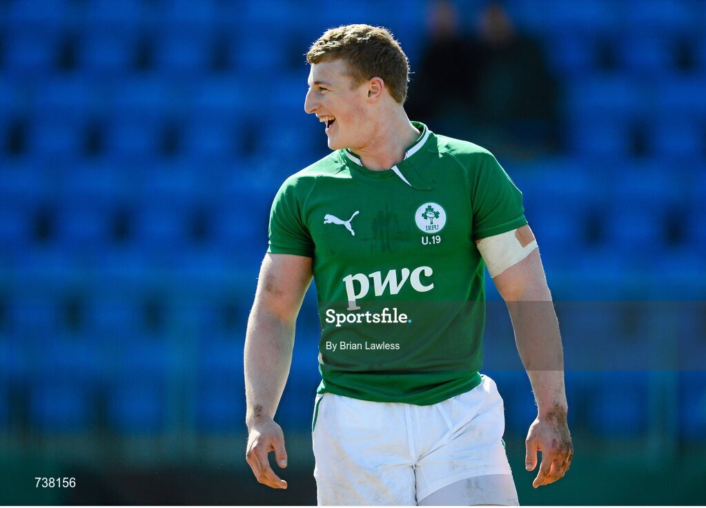 3 April 2013; Peter Robb, Ireland, after scoring his side's second try. U19 Friendly, Ireland U19 v England U19, Donnybrook Stadium, Donnybrook, Dublin. Picture credit: Brian Lawless / SPORTSFILE
