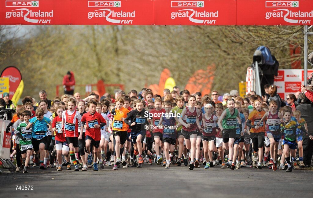 14 April 2013; A general view of the start of the SPAR Great Ireland Mini Run 2013. SPAR Great Ireland Run 2013, Phoenix Park, Dublin. Picture credit: Tomás Greally / SPORTSFILE