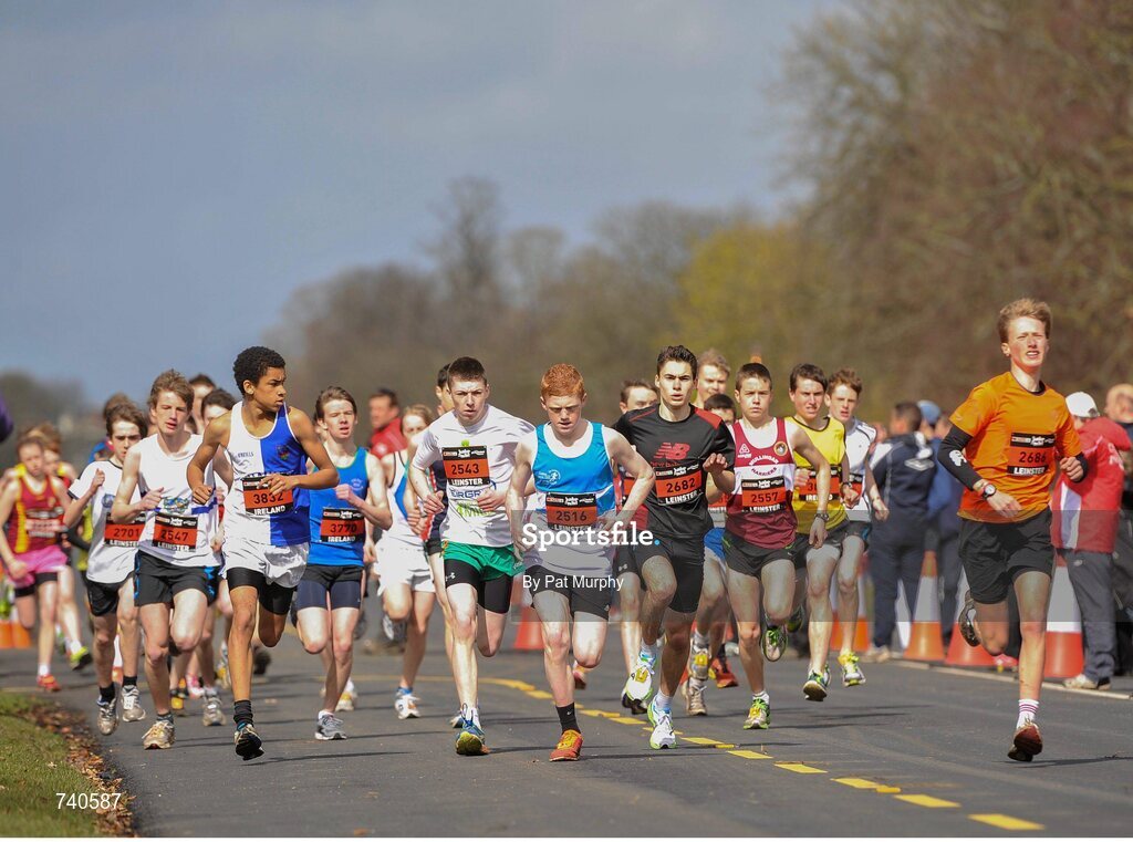 14 April 2013; A general view of the action during the early stages of the Spar Junior Great Ireland Run 2013. Phoenix Park, Dublin. Picture credit: Pat Murphy / SPORTSFILE