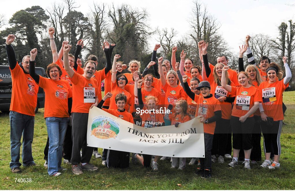 14 April 2013; The Zurich team who competed in the SPAR Great Ireland Run 2013 in aid of the Jack and Jill Foundation. Phoenix Park, Dublin. Picture credit: Pat Murphy / SPORTSFILE