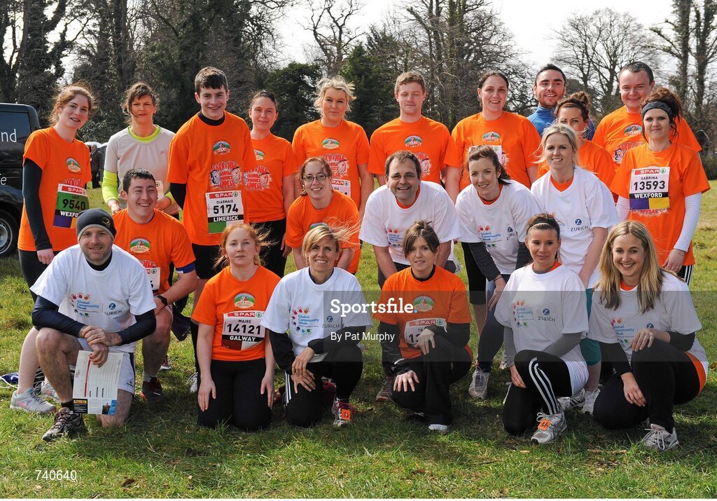 14 April 2013; The Zurich team who competed in the SPAR Great Ireland Run 2013 in aid of the Jack and Jill Foundation. Phoenix Park, Dublin. Picture credit: Pat Murphy / SPORTSFILE