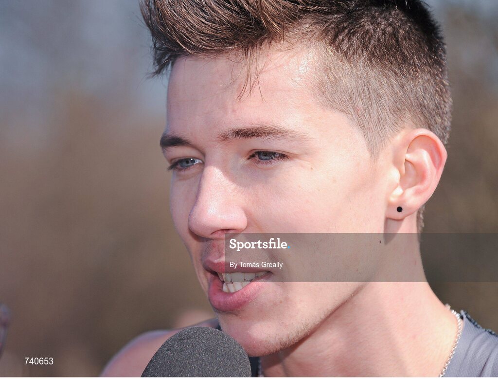 14 April 2013; Paul Robinson, St. Coca's A.C, after winning the Elite Mens Mile event. SPAR Great Ireland Run 2013. Phoenix Park, Dublin. Picture credit: Tomás Greally / SPORTSFILE