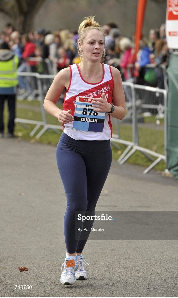 14 April 2013; Lynn Meriman, from Dublin, competing in the SPAR Great Ireland Run 2013. Phoenix Park, Dublin. Picture credit: Pat Murphy / SPORTSFILE