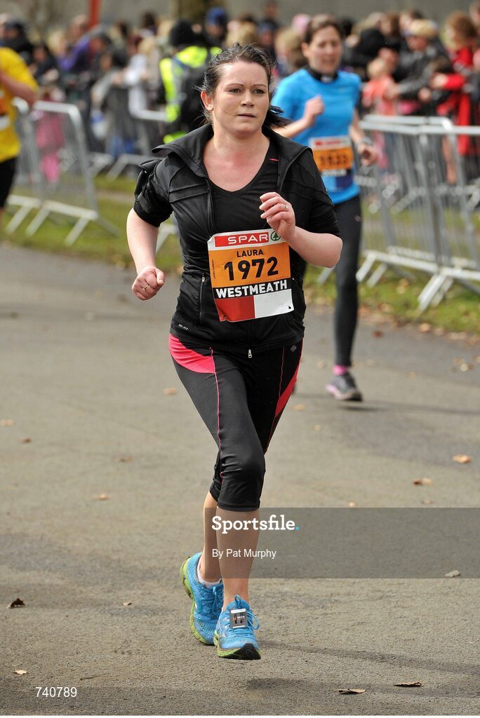 14 April 2013; Laura Carberry, from Westmeath, competing in the SPAR Great Ireland Run 2013. Phoenix Park, Dublin. Picture credit: Pat Murphy / SPORTSFILE