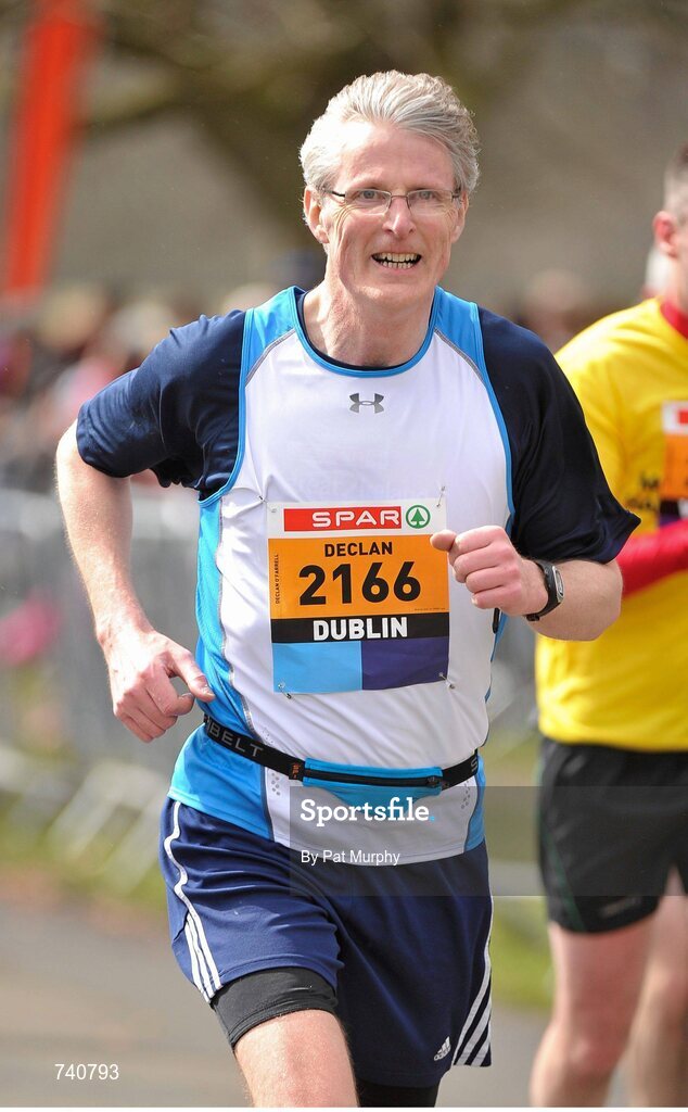 14 April 2013; Declan O'Farrell, from Dublin, competing in the SPAR Great Ireland Run 2013. Phoenix Park, Dublin. Picture credit: Pat Murphy / SPORTSFILE