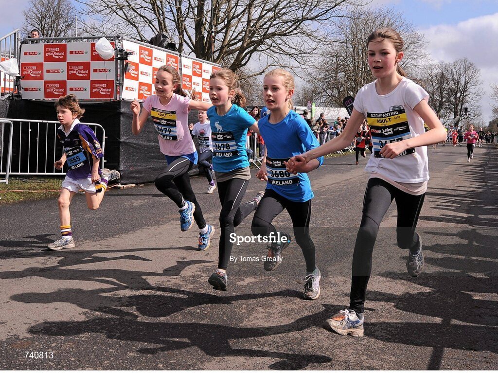 14 April 2013; A general view of the action during the SPAR Junior Great Ireland Run 2013. Phoenix Park, Dublin. Picture credit: Tomás Greally / SPORTSFILE