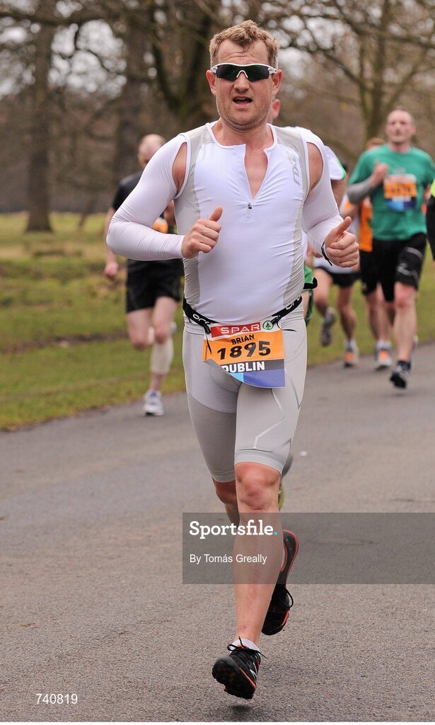 14 April 2013; Brian Monagher, Dublin, competing in the SPAR Great Ireland Run 2013. Phoenix Park, Dublin. Picture credit: Tomás Greally / SPORTSFILE