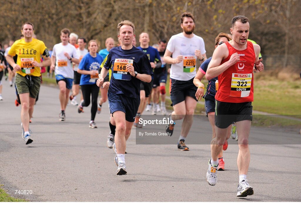14 April 2013; A general view of competitors competing in the SPAR Great Ireland Run 2013. Phoenix Park, Dublin. Picture credit: Tomás Greally / SPORTSFILE