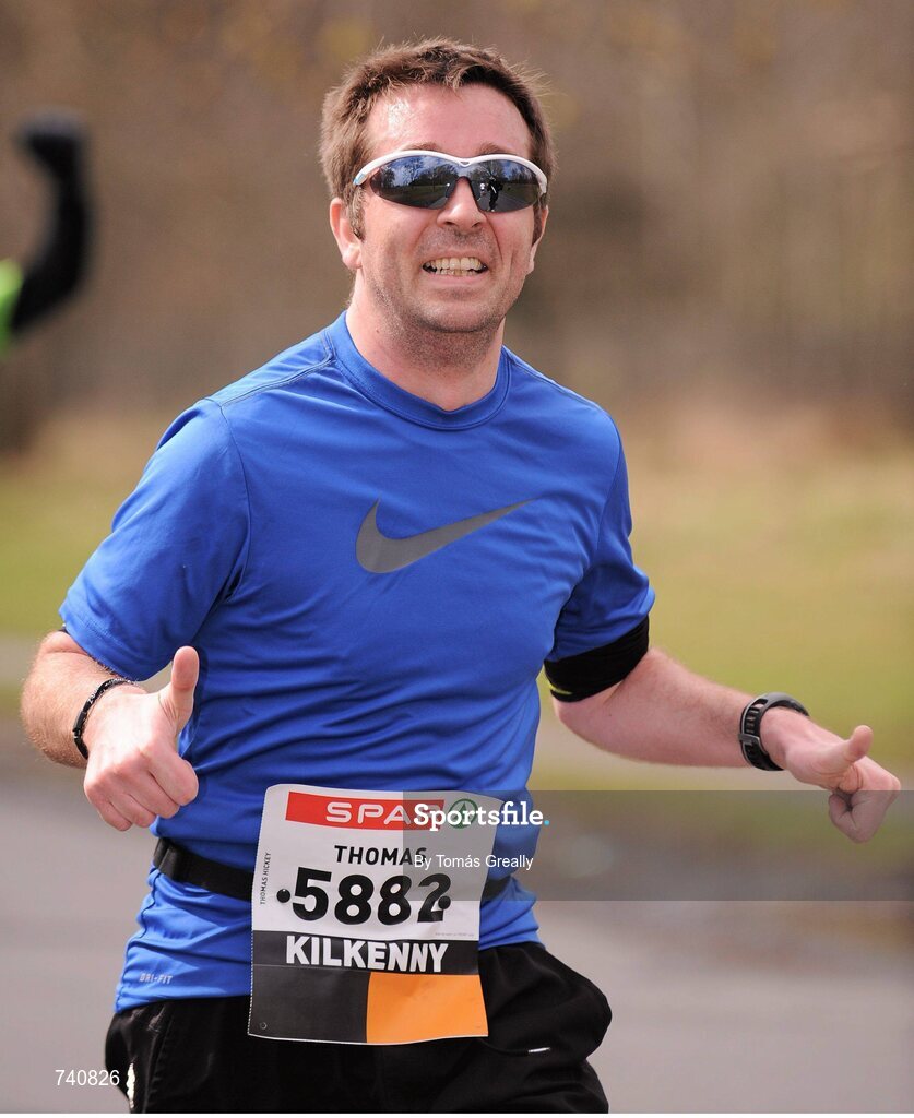 14 April 2013; Thomas Hickey, Kilkenny, competing in the SPAR Great Ireland Run 2013. Phoenix Park, Dublin. Picture credit: Tomás Greally / SPORTSFILE