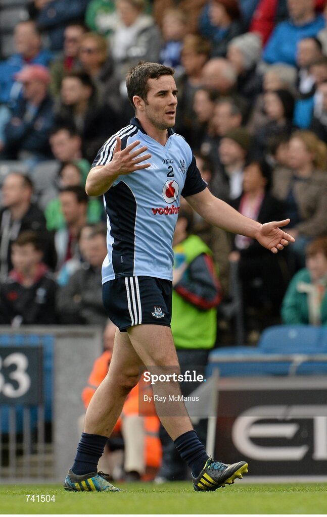 14 April 2013; Kevin O'Brien, Dublin, speaking to an umpire during the game. Allianz Football League, Division 1, Semi-Final, Dublin v Mayo, Croke Park, Dublin. Picture credit: Ray McManus / SPORTSFILE