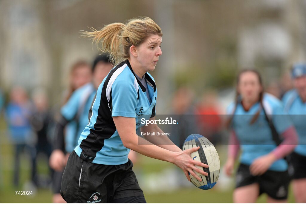 20 April 2013; Clare Raftery, Galwegians. Paul Flood Cup Final, Old Belvedere v Galwegians, Seapoint RFC, Killiney, Co. Dublin. Picture credit: Matt Browne / SPORTSFILE