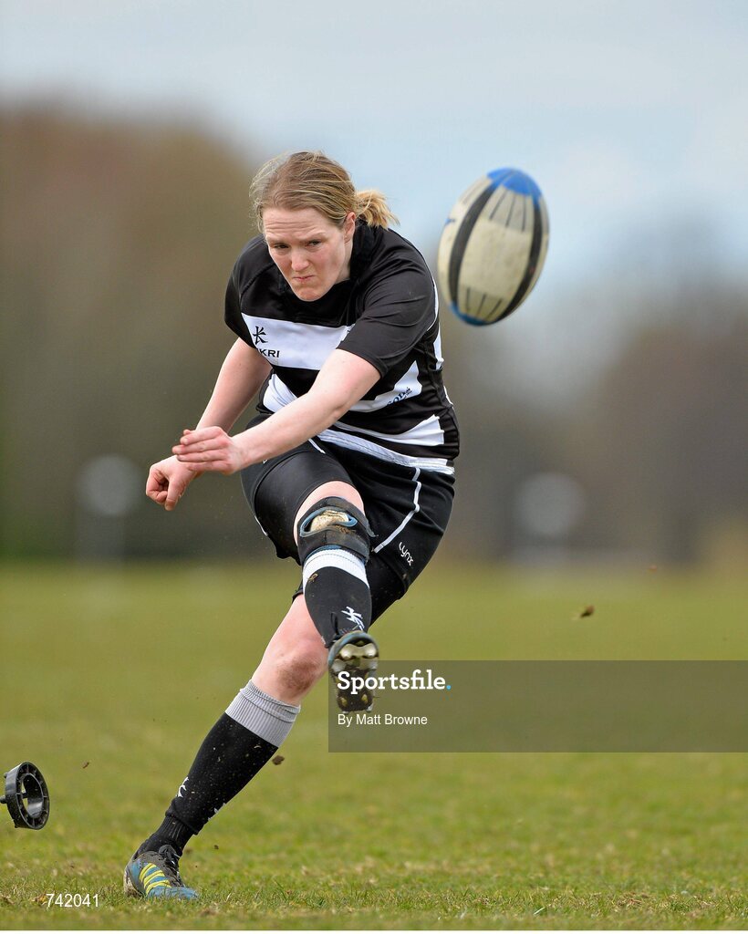 20 April 2013; Elaine Cohalan, Old Belvedere. Paul Flood Cup Final, Old Belvedere v Galwegians, Seapoint RFC, Killiney, Co. Dublin. Picture credit: Matt Browne / SPORTSFILE