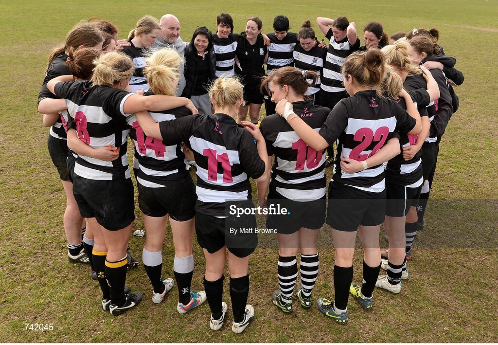 20 April 2013; Old Belvedere players after the game. Paul Flood Cup Final, Old Belvedere v Galwegians, Seapoint RFC, Killiney, Co. Dublin. Picture credit: Matt Browne / SPORTSFILE