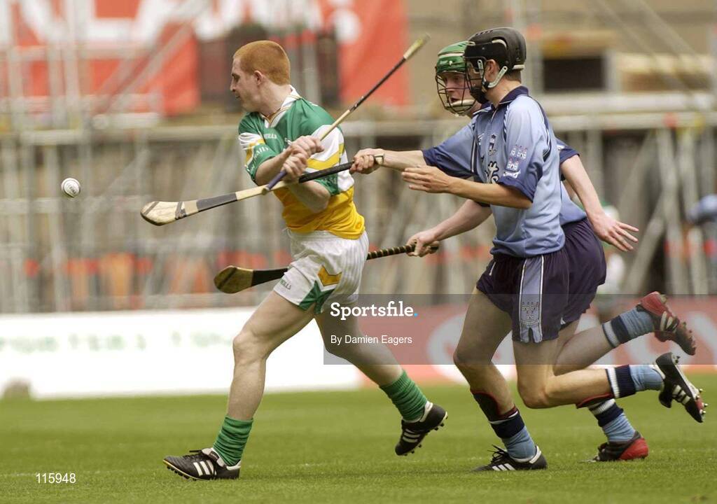 15 June 2003; Barry Whelahan of Offaly in action against Michael Carton of Dublin during the Guinness All Ireland Hurling Championship Qualifier Round 1 match between Dublin and Offaly at Croke Park in Dublin. Photo by Damien Eagers/Sportsfile