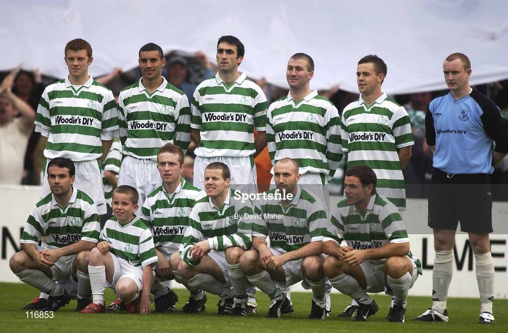 13 June 2003; The Shamrock Rovers team before the Eircom League Premier Division match between Shamrock Rovers and St Patrick's Athletic at Richmond Park in Dublin. Photo by David Maher/Sportsfile