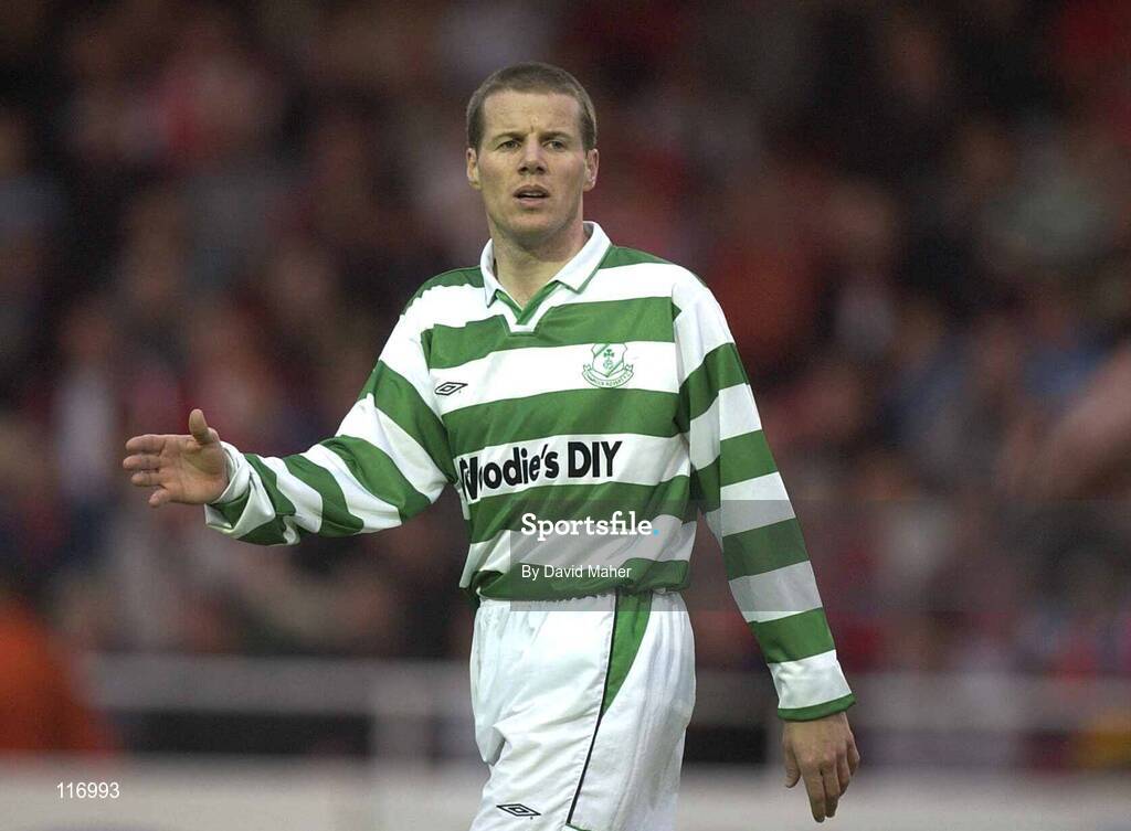 13 June 2003; James Keady of Shamrock Rovers during the Eircom League Premier Division match between Shamrock Rovers and St Patrick's Athletic at Richmond Park in Dublin. Photo by David Maher/Sportsfile
