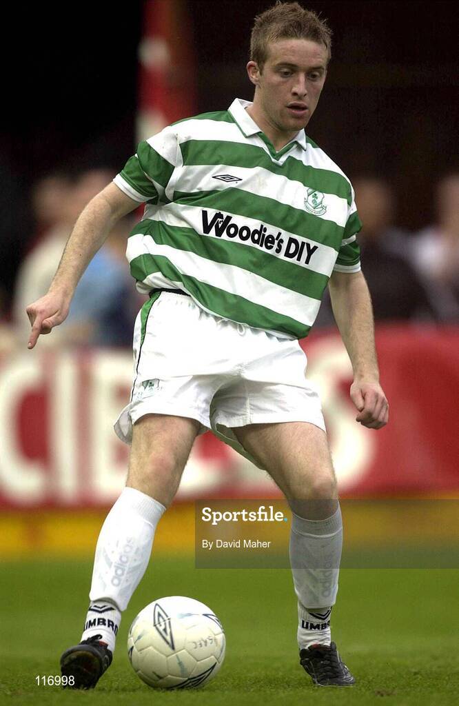 13 June 2003; Graham O'Keefe of Shamrock Rovers during the Eircom League Premier Division match between Shamrock Rovers and St Patrick's Athletic at Richmond Park in Dublin. Photo by David Maher/Sportsfile
