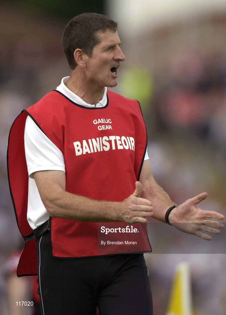 8 June 2003; Down manager Paddy O'Rourke during the Bank of Ireland Ulster Senior Football Championship Quarter-Final match between Down and Monaghan at Casement Park in Belfast. Photo by Brendan Moran/Sportsfile