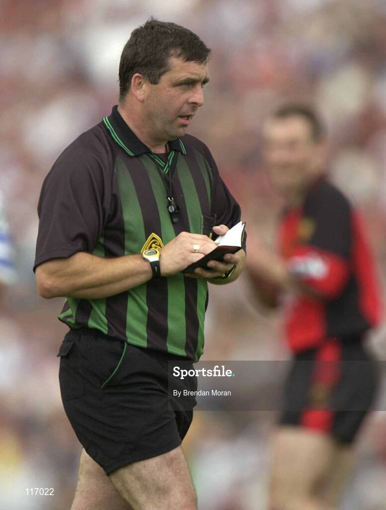 8 June 2003; Referee Eugene Murtagh during the Bank of Ireland Ulster Senior Football Championship Quarter-Final match between Down and Monaghan at Casement Park in Belfast. Photo by Brendan Moran/Sportsfile