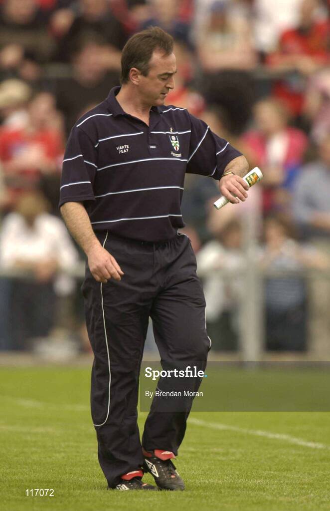 8 June 2003; Monaghan manager Colm McCrickard before the Bank of Ireland Ulster Senior Football Championship Quarter-Final match between Down and Monaghan at Casement Park in Belfast. Photo by Brendan Moran/Sportsfile