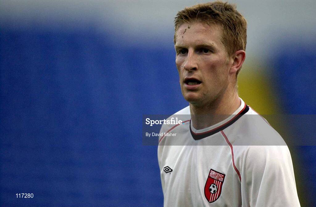 18 April 2003; Eamon Doherty of Derry City during the Eircom League Premier Division match between Shelbourne and Derry City at Tolka Park in Dublin. Photo by David Maher/Sportsfile