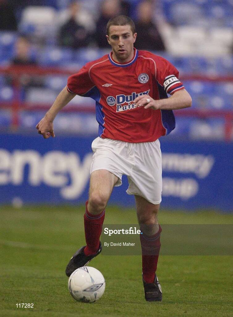 18 April 2003; Owen Heary of Shelbourne during the Eircom League Premier Division match between Shelbourne and Derry City at Tolka Park in Dublin. Photo by David Maher/Sportsfile