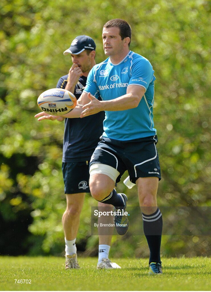 6 May 2013; Leinster's Shane Jennings in action during squad training ahead of their side's Celtic League Play-off match against Glasgow Warriors on Saturday May 11th. Leinster Rugby Squad Training and Media Briefing, Rosemount, UCD, Belfield, Dublin. Picture credit: Brendan Moran / SPORTSFILE