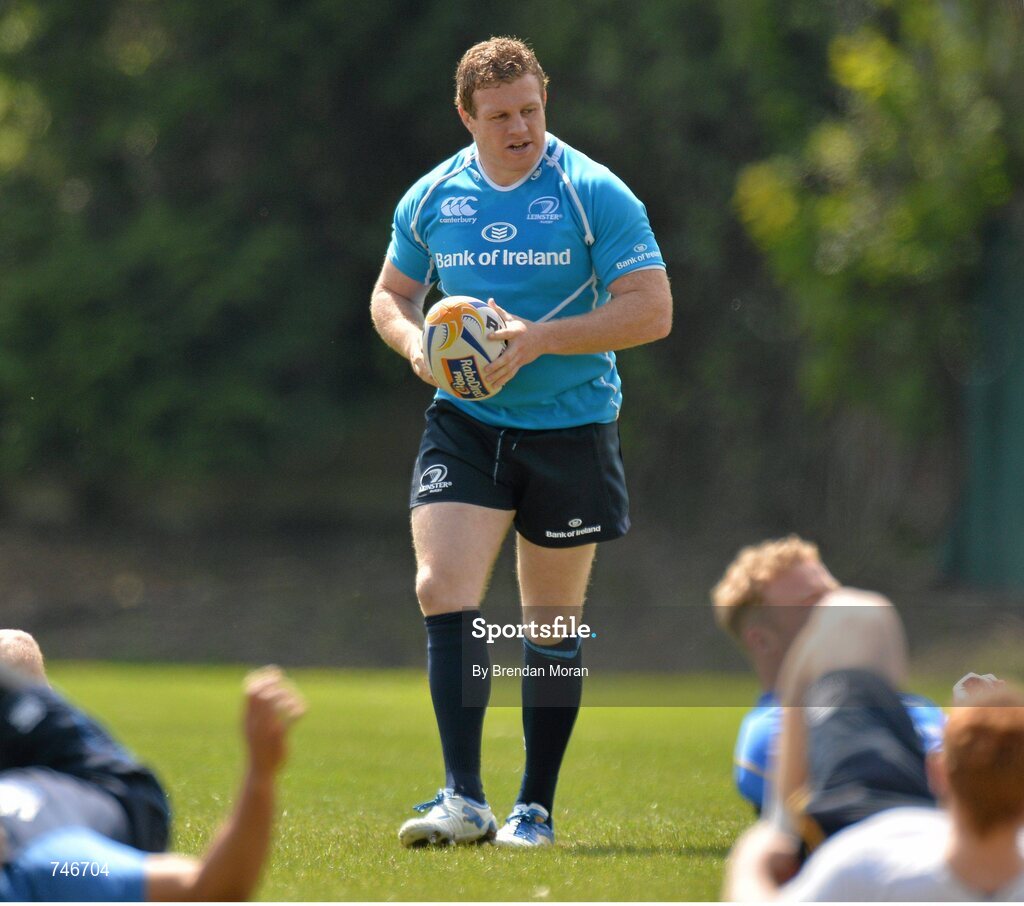 6 May 2013; Leinster's Sean Cronin during squad training ahead of their side's Celtic League Play-off match against Glasgow Warriors on Saturday May 11th. Leinster Rugby Squad Training and Media Briefing, Rosemount, UCD, Belfield, Dublin. Picture credit: Brendan Moran / SPORTSFILE