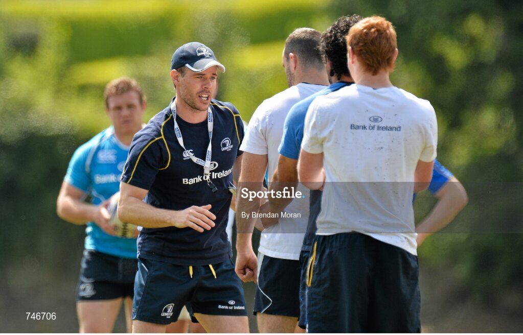 6 May 2013; Leinster senior strength & conditioning coach Johnny Claxton during squad training ahead of their side's Celtic League Play-off match against Glasgow Warriors on Saturday May 11th. Leinster Rugby Squad Training and Media Briefing, Rosemount, UCD, Belfield, Dublin. Picture credit: Brendan Moran / SPORTSFILE