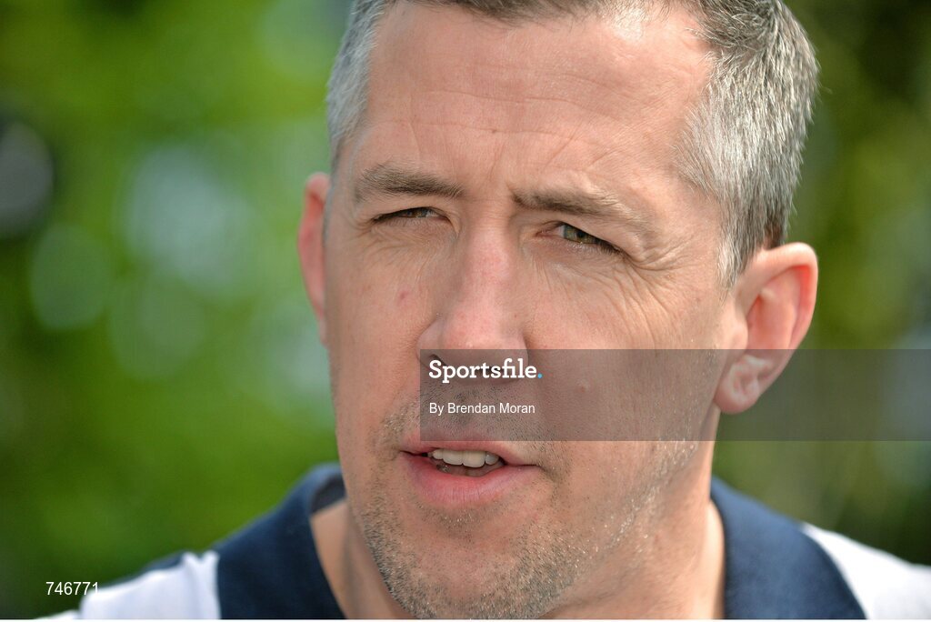 6 May 2013; Leinster team manager Guy Easterby speaking to the media prior to squad training ahead of their side's Celtic League Play-off match against Glasgow Warriors on Saturday May 11th. Leinster Rugby Squad Training and Media Briefing, Rosemount, UCD, Belfield, Dublin. Picture credit: Brendan Moran / SPORTSFILE