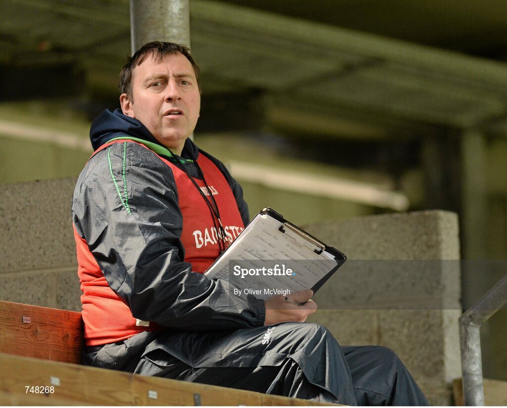 11 May 2013; Fermanagh manager Seamus McCusker watching from the stand. Lory Meagher Cup, Round 2, Fermanagh v Warwickshire, Brewster Park, Enniskillen, Co. Fermanagh. Picture credit: Oliver McVeigh / SPORTSFILE