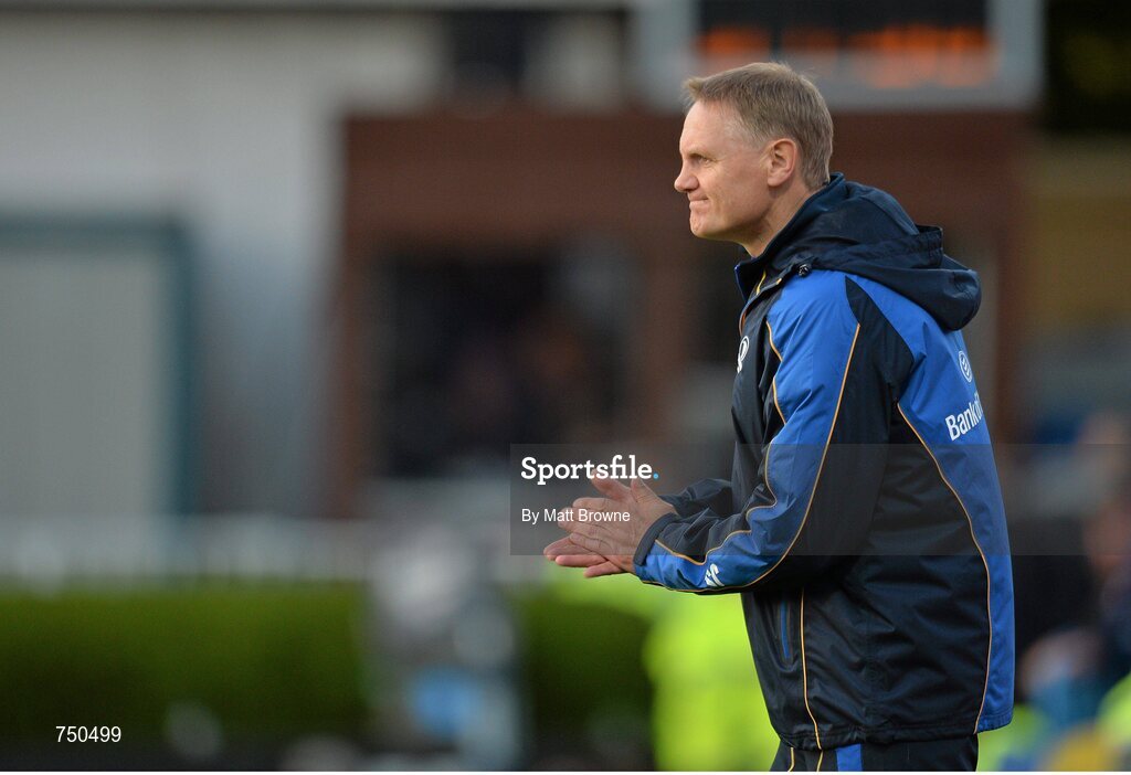 17 May 2013; Leinster head coach Joe Schmidt during the game. Amlin Challenge Cup Final 2012/13, Leinster v Stade Francais, RDS, Ballsbridge, Dublin. Picture credit: Matt Browne / SPORTSFILE