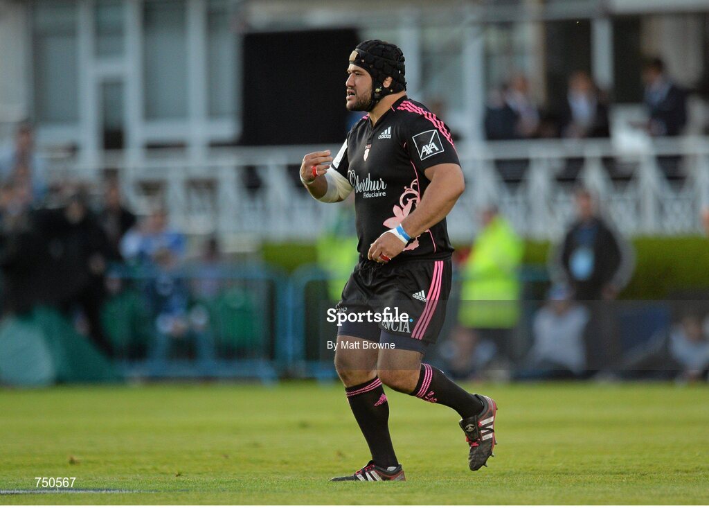 17 May 2013; Former Leinster player Stan Wright makes his way on to the pitch for Stade Francais as a second half substitute. Amlin Challenge Cup Final 2012/13, Leinster v Stade Francais, RDS, Ballsbridge, Dublin. Picture credit: Matt Browne / SPORTSFILE