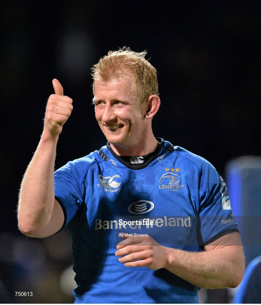 17 May 2013; Leinster's Leo Cullen celebrates after the game. Amlin Challenge Cup Final 2012/13, Leinster v Stade Francais, RDS, Ballsbridge, Dublin. Picture credit: Matt Browne / SPORTSFILE