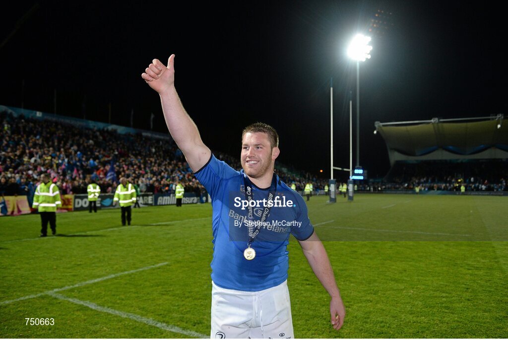 17 May 2013; Leinster's Sean O'Brien following his side's victory. Amlin Challenge Cup Final 2012/13, Leinster v Stade Francais, RDS, Ballsbridge, Dublin. Picture credit: Stephen McCarthy / SPORTSFILE